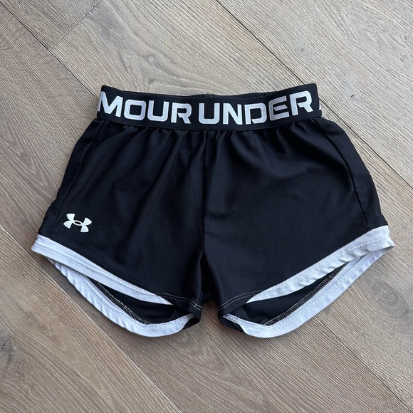 Under Armour Kids Black and White Shorts - Picture 1 of 3